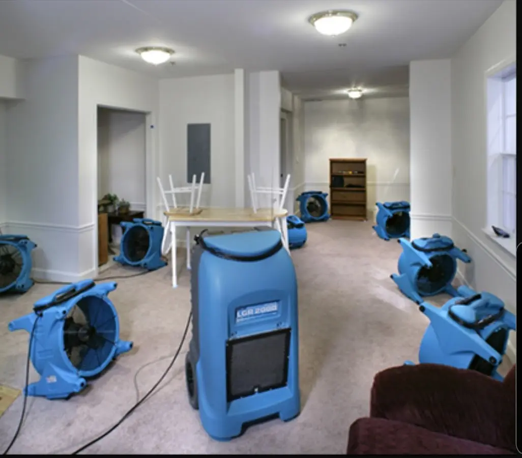 Air movers and dehumidifier setup for Water Extraction & Removal in Flagstaff